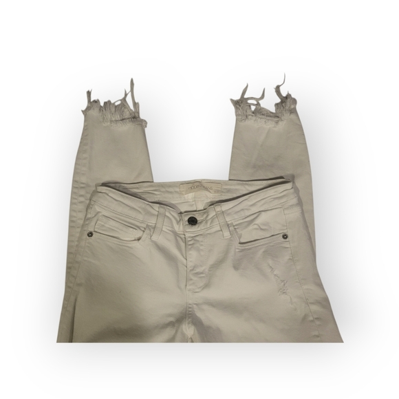 White Jeans Distressed‎ White Denim Size 27 Hidden Brand - Picture 2 of 5